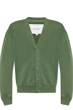 JW Anderson ZIELONY Bawełniany kardigan