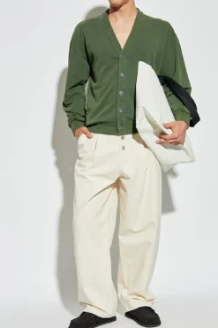 JW Anderson ZIELONY Bawełniany kardigan