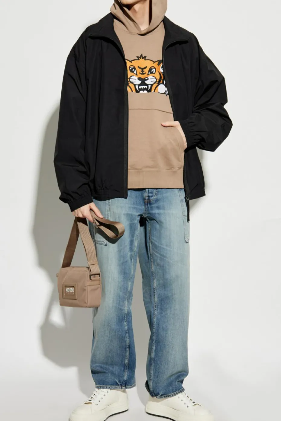 Kenzo beżowy Bluza z kapturem