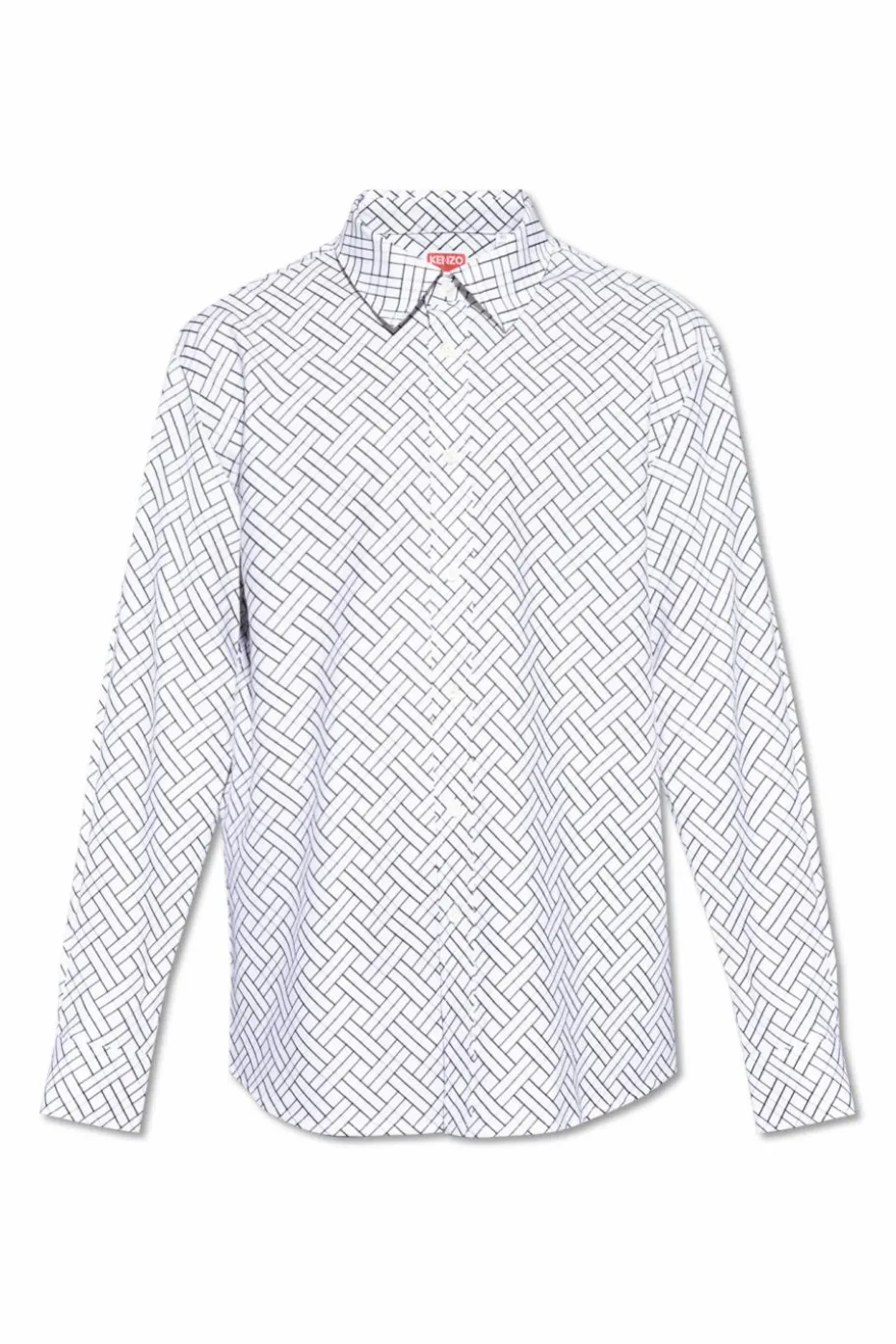 Kenzo BIAŁY Bawełniana koszula z logo