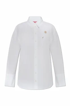 Kenzo BIAŁY Koszula z przypinką