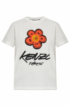 Kenzo BIAŁY T-shirt z nadrukowanym logo