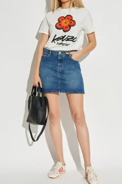 Kenzo BIAŁY T-shirt z nadrukowanym logo