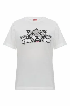 Kenzo BIAŁY T-shirt z nadrukowanym logo