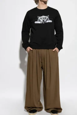 Kenzo CZARNY Bluza z charakterystyczną głową tygrysa