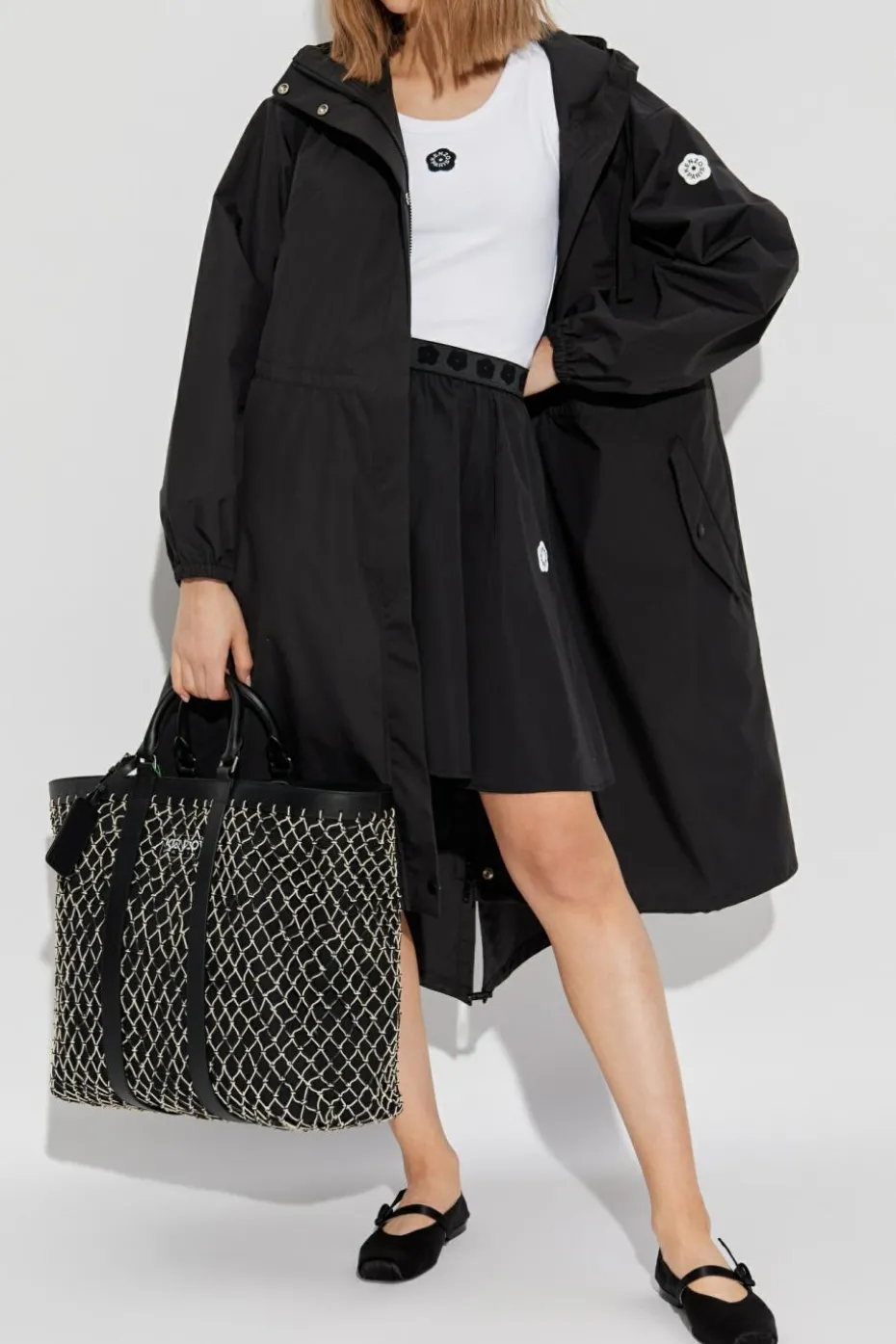 Kenzo CZARNY Parka z kapturem