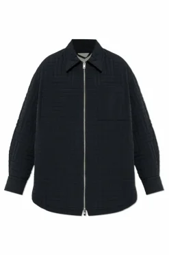 Kenzo CZARNY Pikowana kurtka z logo