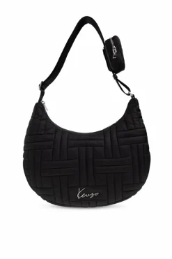 Kenzo CZARNY Pikowana torba z logo