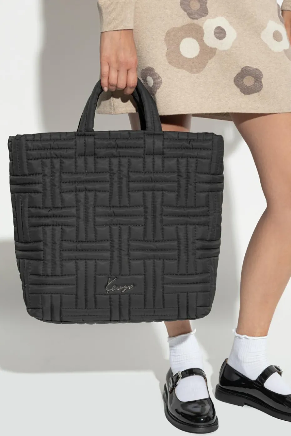 Kenzo CZARNY Pikowana torba typu ‘shopper’