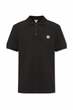 Kenzo CZARNY Polo z naszywką z logo