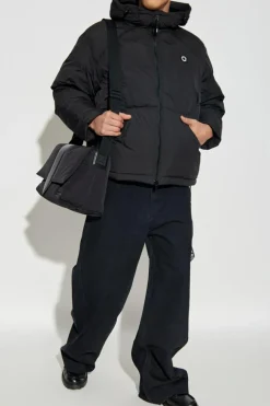 Kenzo CZARNY Puchowa kurtka z logo