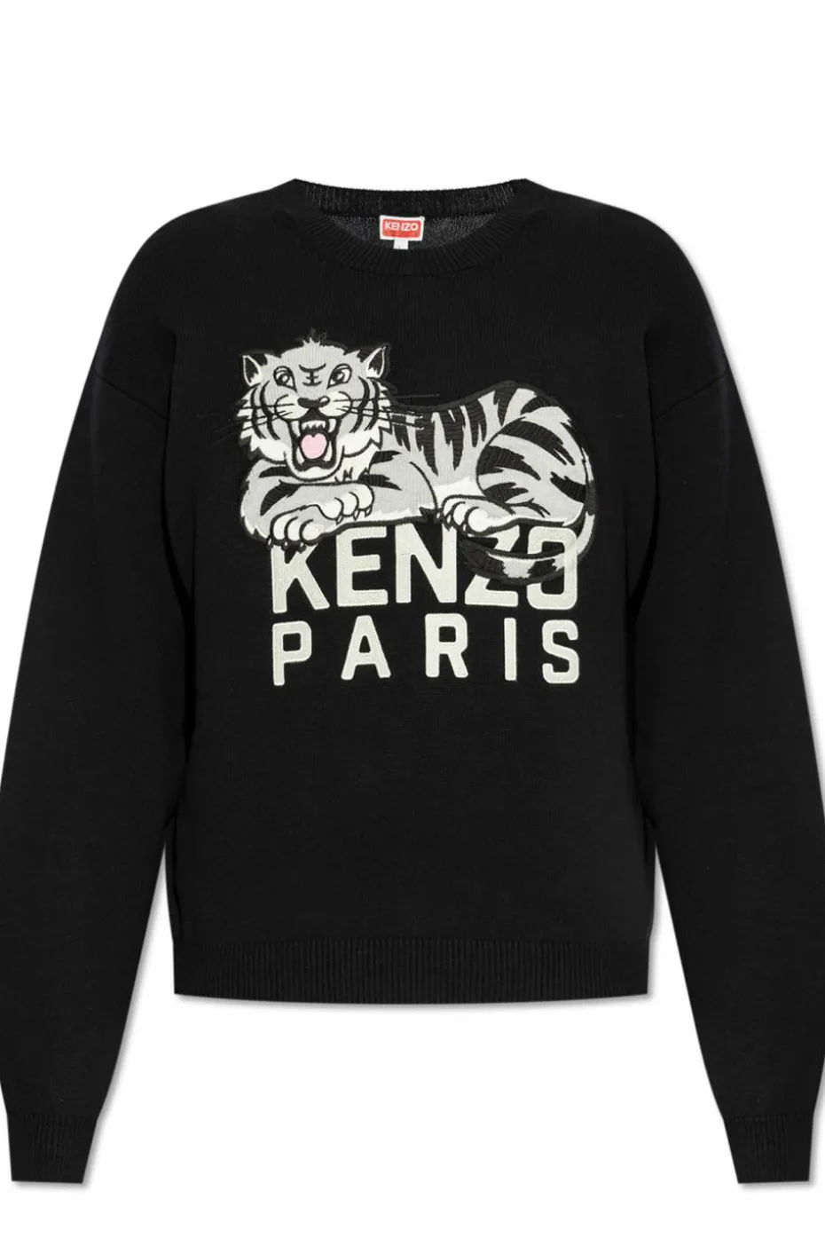Kenzo CZARNY Sweter z wyszytym logo
