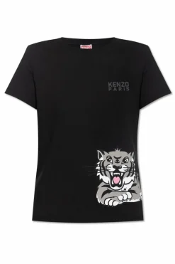 Kenzo CZARNY T-shirt z logo