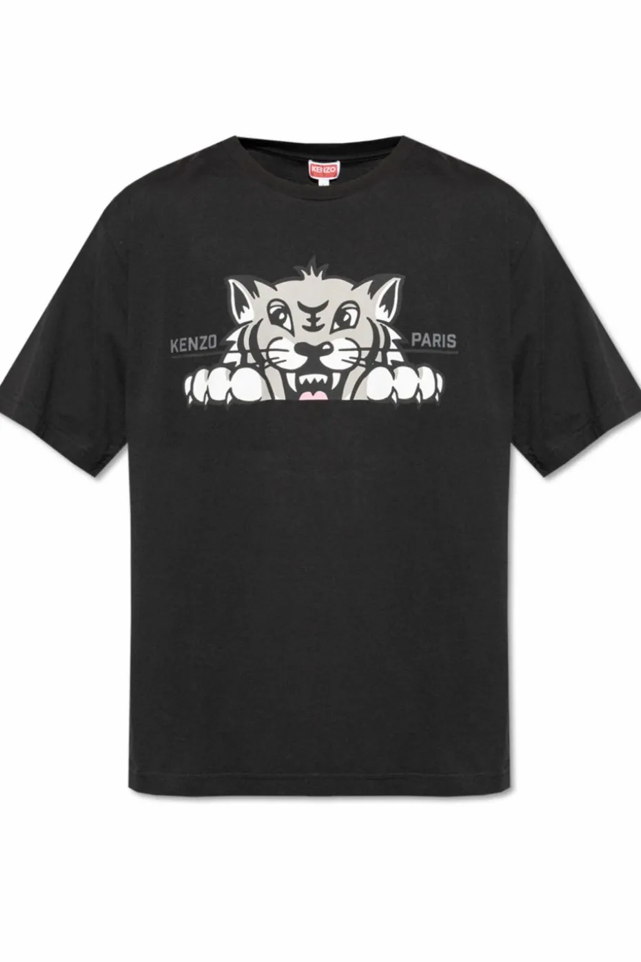 Kenzo CZARNY T-shirt z nadrukowanym logo