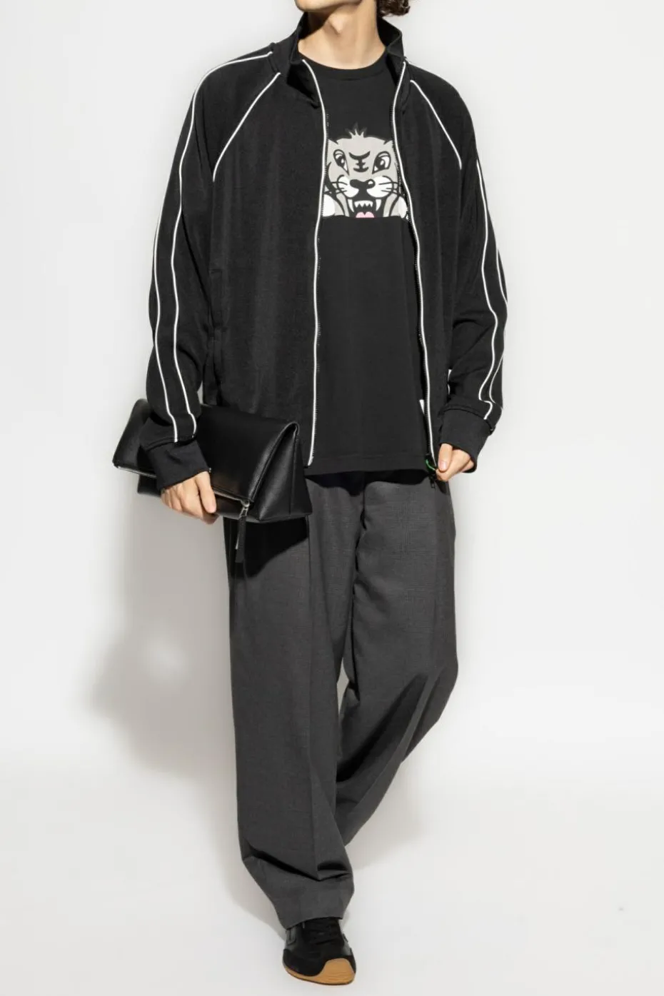 Kenzo CZARNY T-shirt z nadrukowanym logo