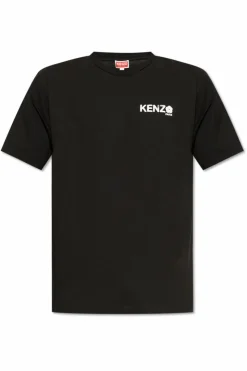 Kenzo CZARNY T-shirt z nadrukowanym logo