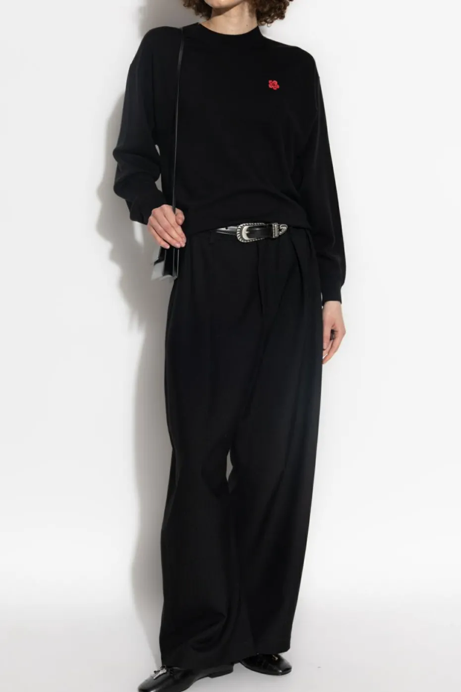 Kenzo CZARNY Wełniany sweter