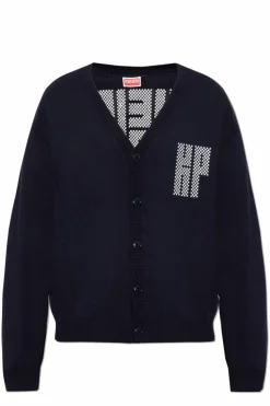 Kenzo GRANATOWY Kardigan z logo
