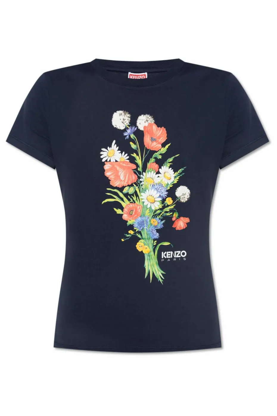 Kenzo GRANATOWY T-shirt z nadrukiem