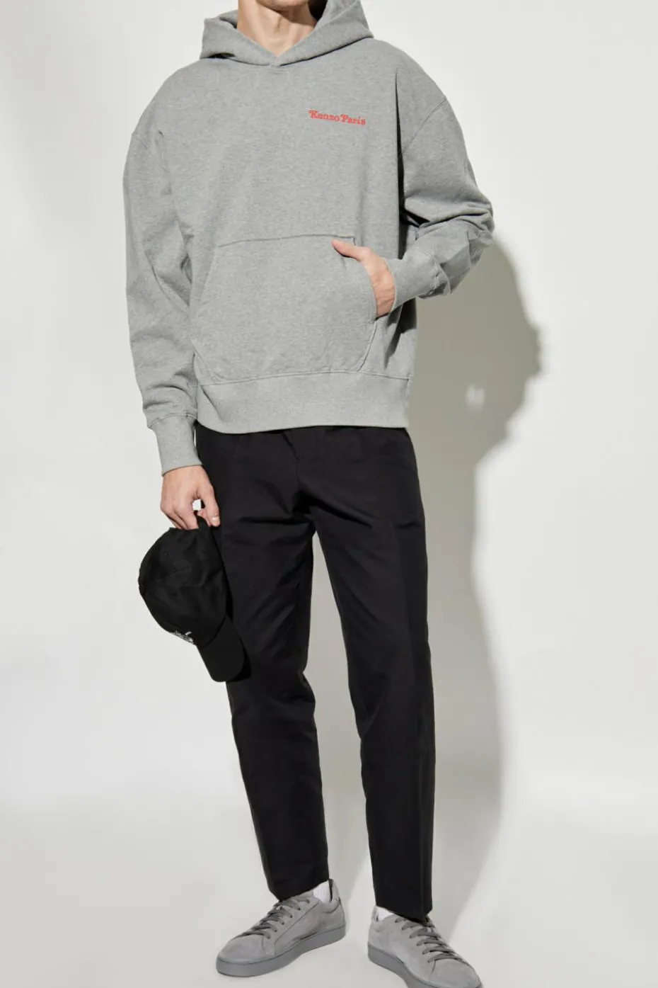 Kenzo SZARY Bluza z kapturem