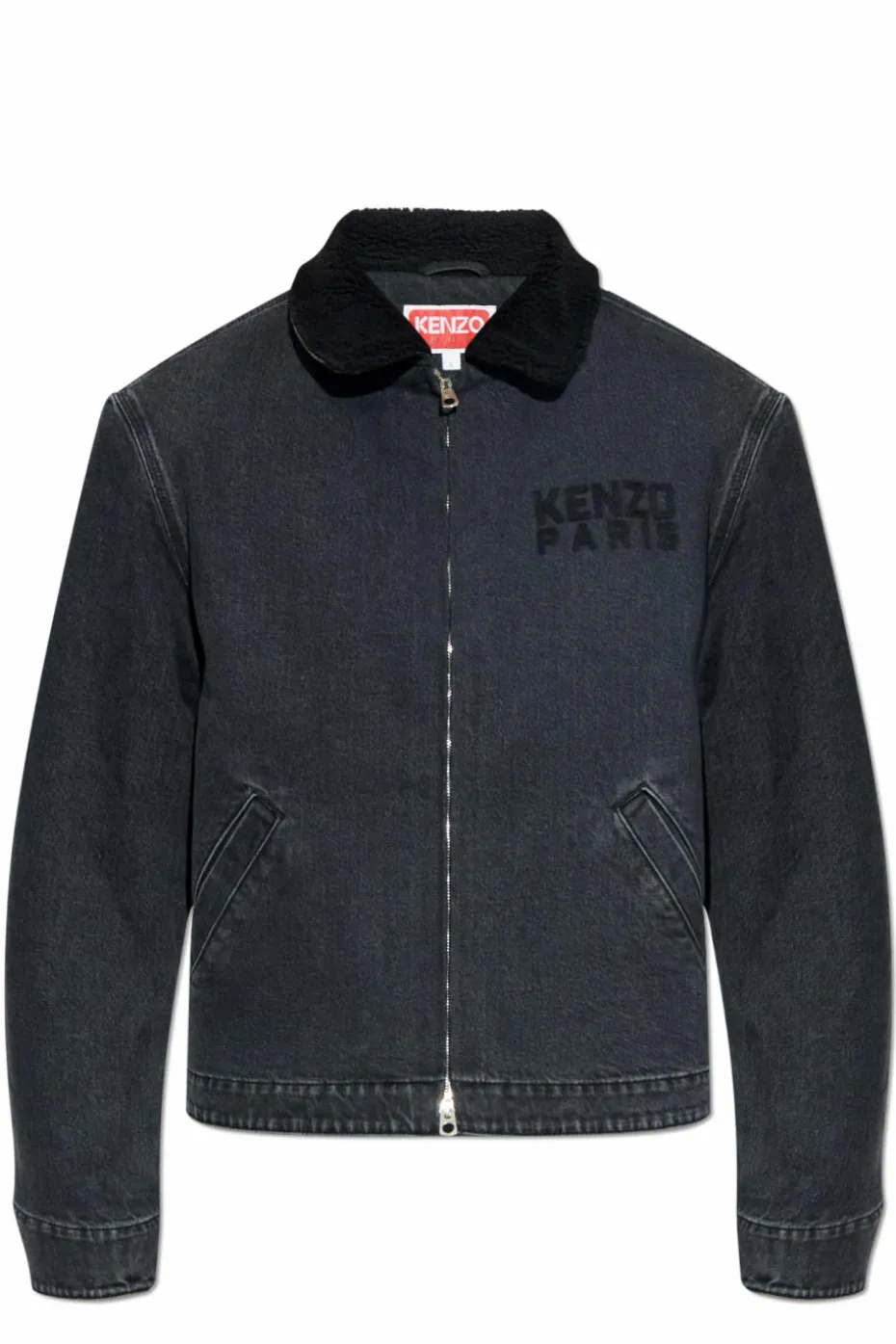 Kenzo SZARY Jeansowa kurtka z logo
