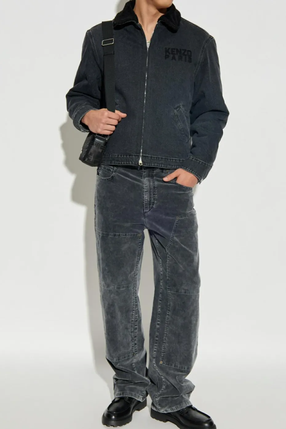 Kenzo SZARY Jeansowa kurtka z logo