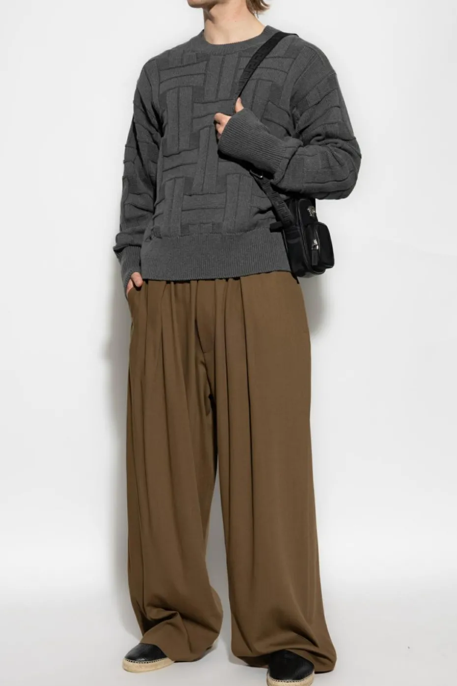 Kenzo SZARY Sweter z okrągłym dekoltem