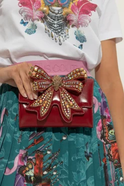 Kurt Geiger CZERWONY Portfel na łańcuchu `Bow`