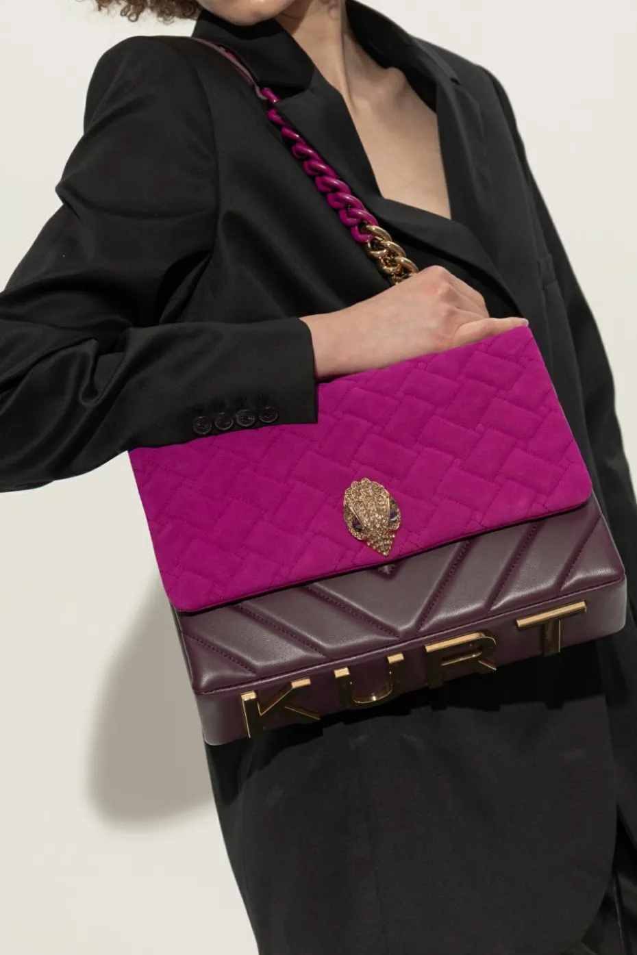 Kurt Geiger FIOLETOWY Torba na ramię `Kensington Large`