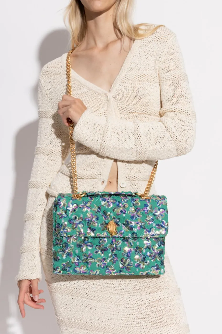 Kurt Geiger ZIELONY Torba na ramię `Kensington Large`