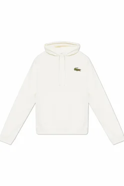 Lacoste BIAŁY Bluza z kapturem