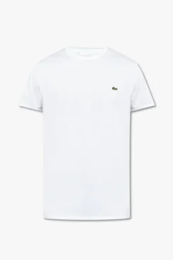 Lacoste BIAŁY T-shirt z logo