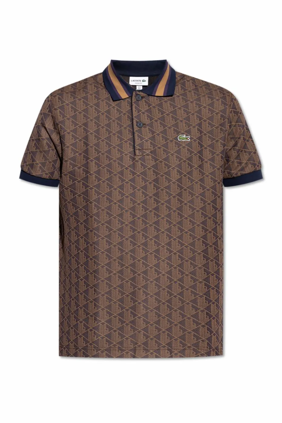Lacoste BRĄZOWY Polo z monogramem