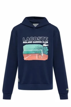 Lacoste GRANATOWY Bluza z kapturem