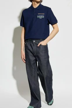 Lacoste GRANATOWY Polo z logo
