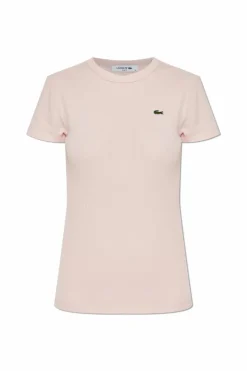 Lacoste RÓŻOWY T-shirt z logo