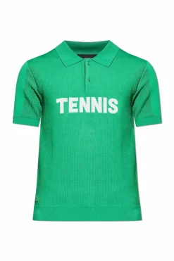LACOSTE RUNWAY ZIELONY Prążkowe polo
