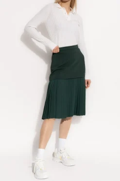 LACOSTE RUNWAY ZIELONY Spódnica z plisowanym dołem
