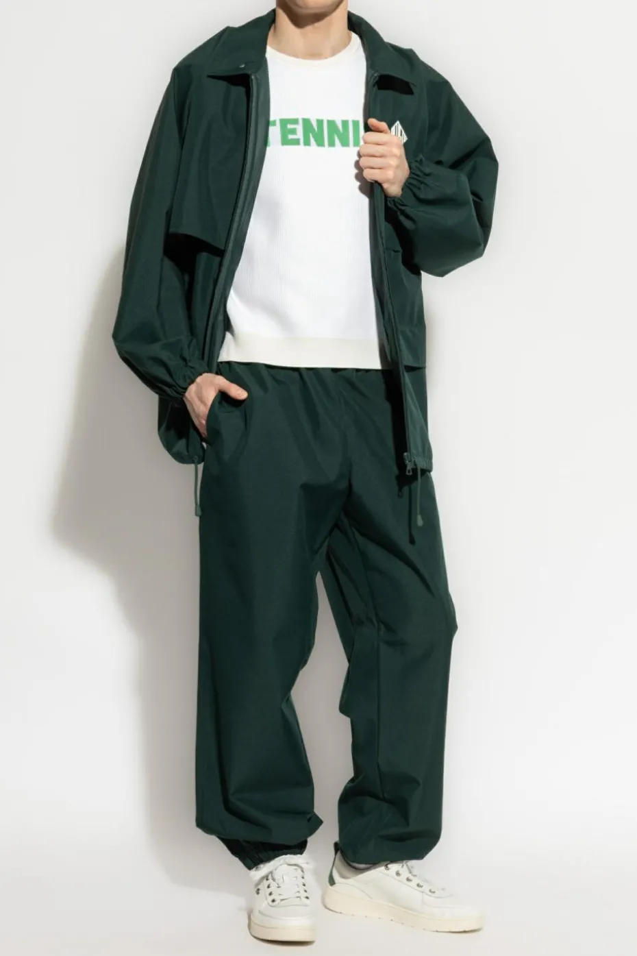 LACOSTE RUNWAY ZIELONY Spodnie z logo