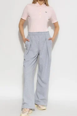 Lacoste SZARY Spodnie dresowe z logo