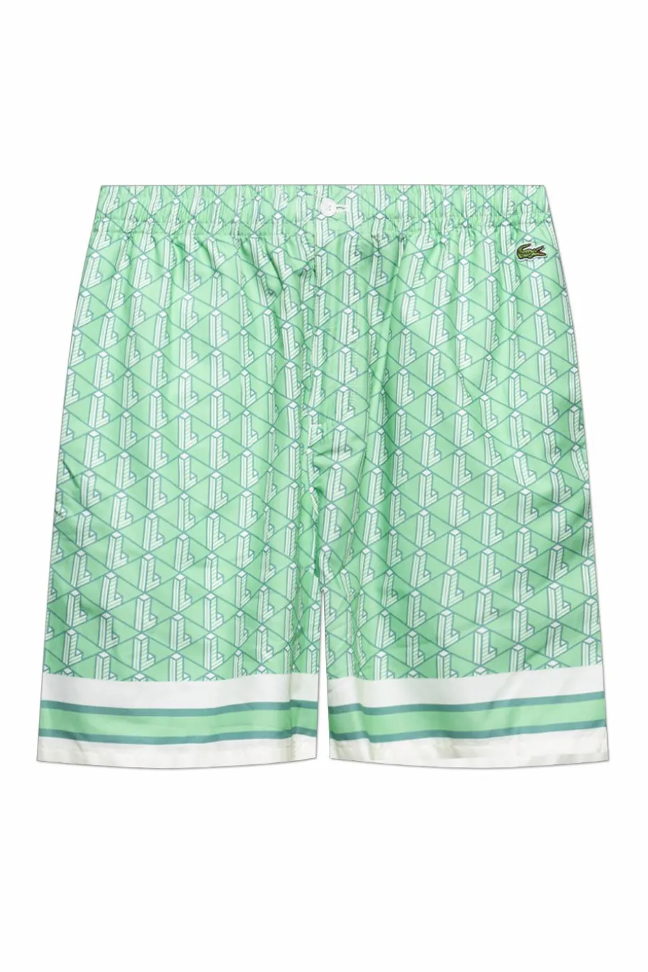 Lacoste ZIELONY Szorty z monogramem