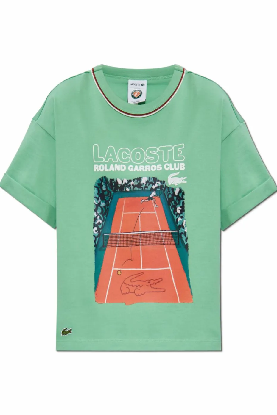 Lacoste ZIELONY T-shirt z kolorowym nadrukiem