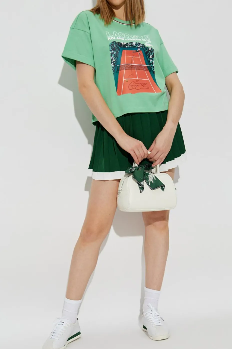 Lacoste ZIELONY T-shirt z kolorowym nadrukiem