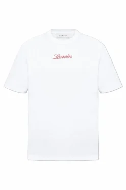 Lanvin BIAŁY T-shirt z wyszytym logo