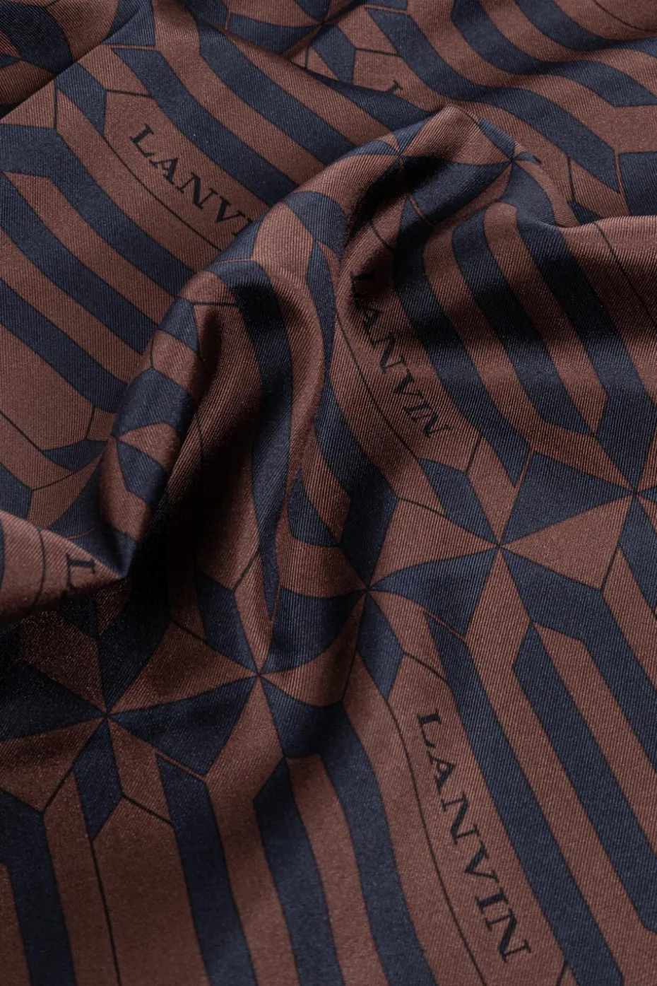 Lanvin BRĄZOWY Jedwabna chusta