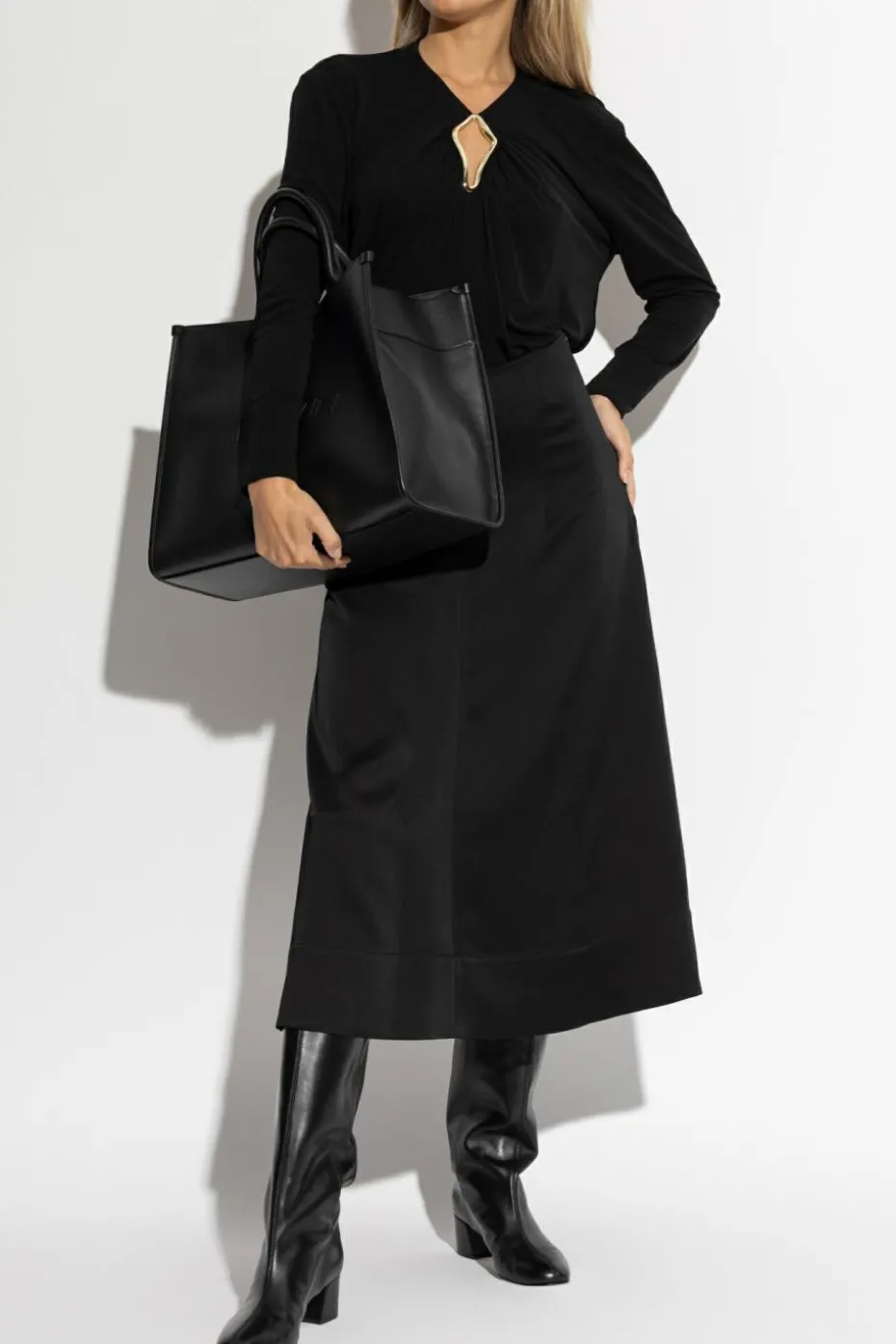 Lanvin CZARNY Satynowa spódnica
