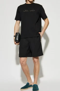Lanvin CZARNY T-shirt z wyszytym logo