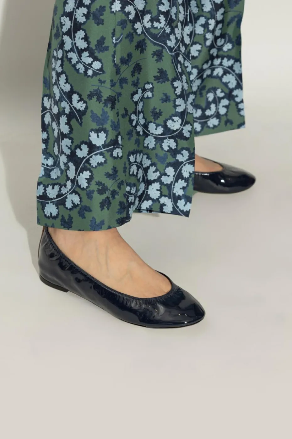 Lanvin GRANATOWY Lakierowane baleriny