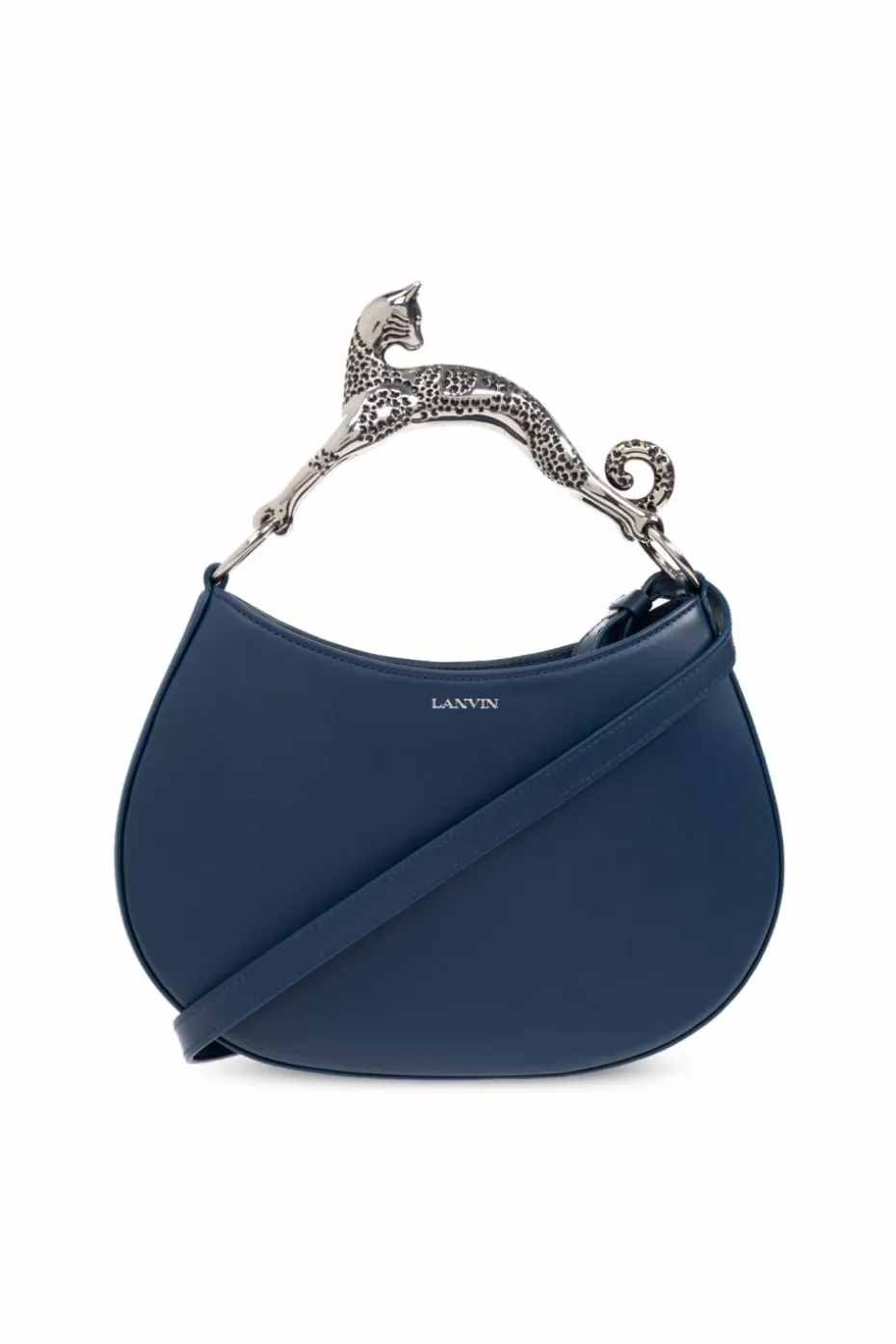 Lanvin GRANATOWY Skórzana torba do ręki