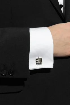 Lanvin SREBRNY Spinki do mankietów